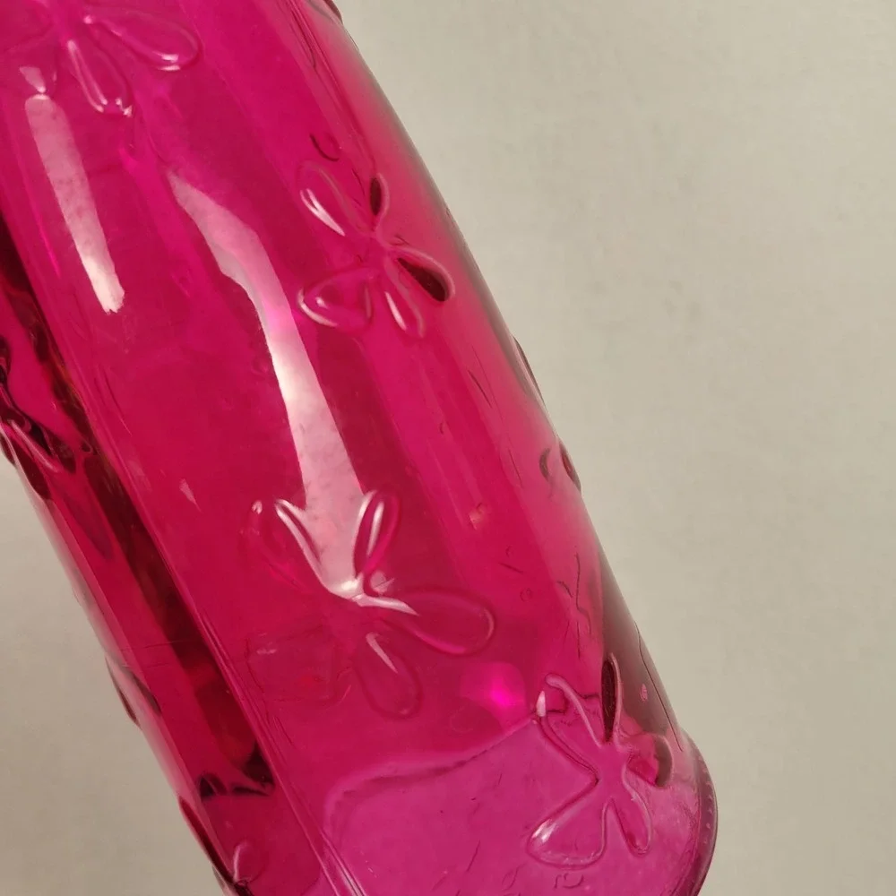 VTG‎ 90s IKEA Emma Dafnas Marilyn Glass Bottle Vases Set of 2 Pink Blue Retired
